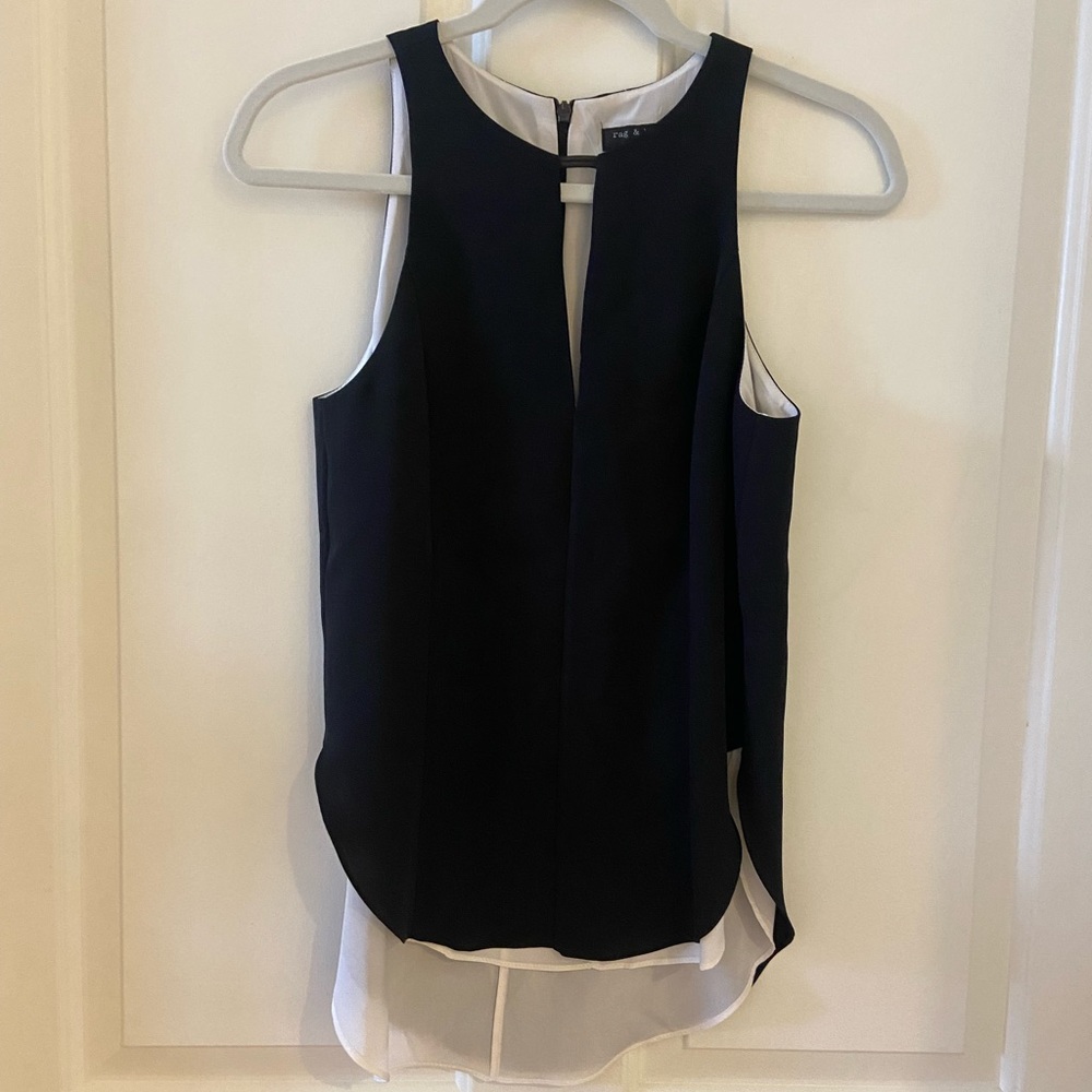 Rag And Bone Black Tank Top Shirt Size Small Layered